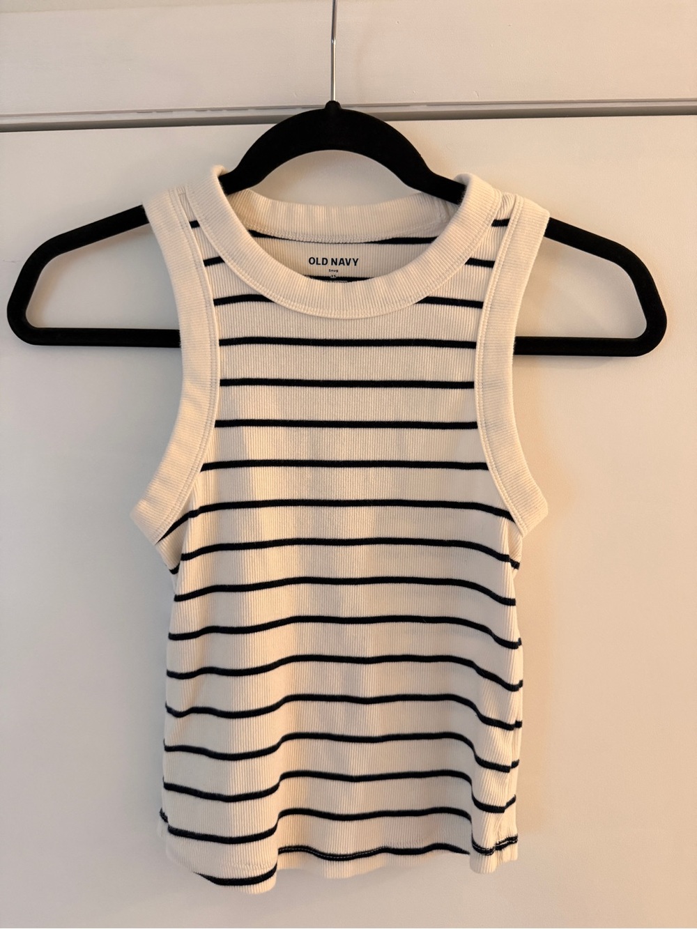 Old Navy Cream Tank with Black Stripes